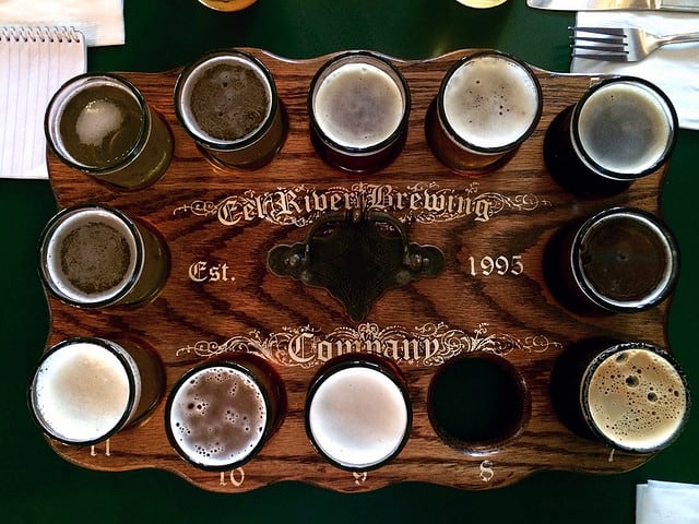 Beer taster platter in northern California