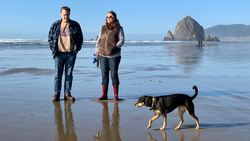 Duane, Kim, and Tally at Cannon Beach
