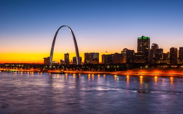 St. Louis skyline at dusk