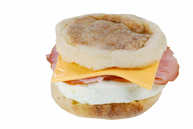 English muffin egg sandwich
