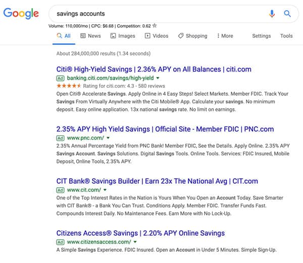 Look at all the ads on Google!