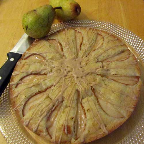 An almond-pear tart