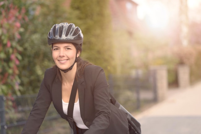 Female bicycle commuter