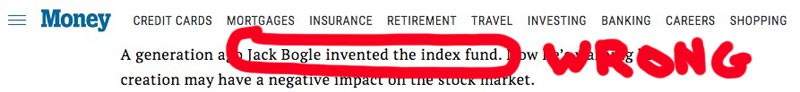 John Bogle did not invent index funds