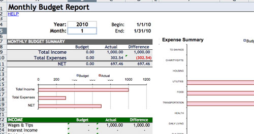 Vertex42 Money Management Spreadsheet