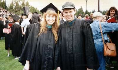 Kris and J.D. at graduation in 1991
